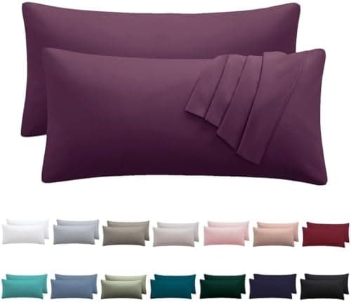 Kissenbezug 40x80 cm 2er Set – 100% Mikrofaser Beige, weich & bügelfrei mit Reißverschluss