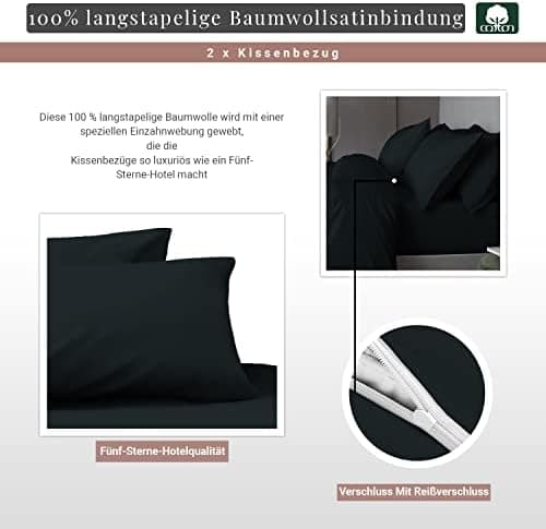 Pizuna Kissenbezüge 2er-Pack 40 x 80 cm Dunkelblau – 100% Langstapel-Baumwolle, 400 Fadenzahl