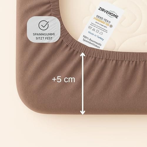 Spannbettlaken 120x200 cm – Jersey 100% Baumwolle – für Matratzen bis 25 cm Höhe