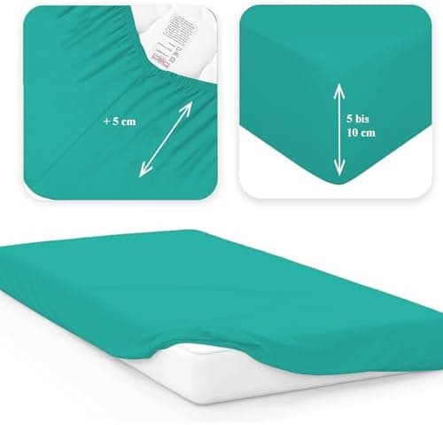 120x200 cm Jersey-Spannbettlaken – 100% Baumwolle, Weiß
