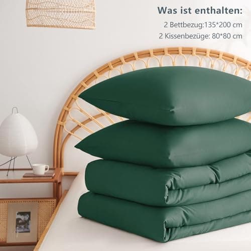 WAVVE Bettwäsche 135x200 – 4‑teiliges Mikrofaser‑Set Anthrazit (inkl. 2×80×80 cm Kissenbezüge) mit Reißverschluss, OEKO‑