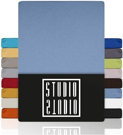 STUDIO Basic Spannbettlaken 200×220 cm – Jersey aus 100% gekämmter Baumwolle, elastisch & bügelfrei, passend für Matratz