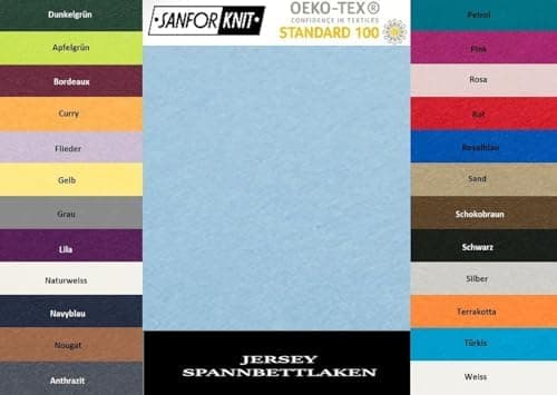 EXKLUSIV HEIMTEXTIL Jersey-Spannbettlaken 90–100 x 200 cm, bis 25 cm Matratzenhöhe – 100% Baumwolle, Öko‑Tex zertifizier