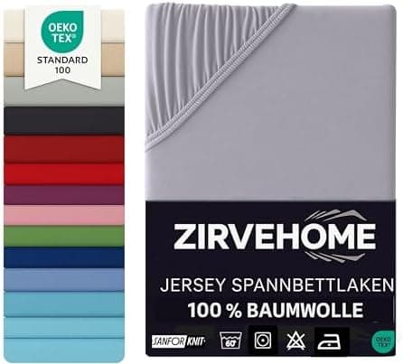 Spannbettlaken 120x200 cm – Jersey 100% Baumwolle – für Matratzen bis 25 cm Höhe