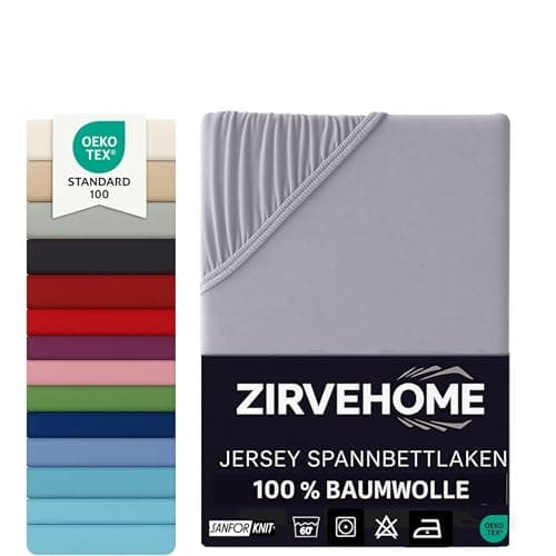 Spannbettlaken 120x200 cm – Jersey 100% Baumwolle – für Matratzen bis 25 cm Höhe