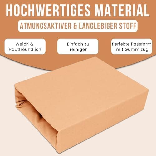 Elastisches Jersey-Spannbettlaken 90x180 cm – 100% Baumwolle, kuschelig warm