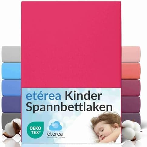 etérea Jersey-Spannbettlaken 80x200 cm Weiß – 100% Baumwolle, OEKO-TEX MADE IN GREEN & STANDARD 100