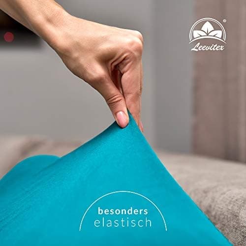 leevitex® Spannbettlaken 180x200–200x200 cm | 100% Jersey-Baumwolle | für Matratzen bis 25 cm