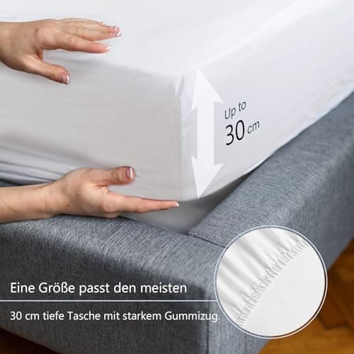 LuxClub Spannbettlaken 90–100x200 cm – 100% Jersey-Baumwolle | 30 cm Steghöhe | Weich & knitterfrei