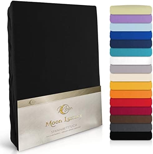 MOON-Luxury Spannbettlaken/Spannbetttuch Jersey-Stretch 230 g/m² OEKO-TEX – anthrazit, 90×200–100×220