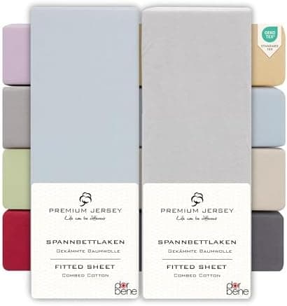 Spannbettlaken 90x200 – Jersey 100% gekämmte Baumwolle, passend für Matratzen bis 30 cm
