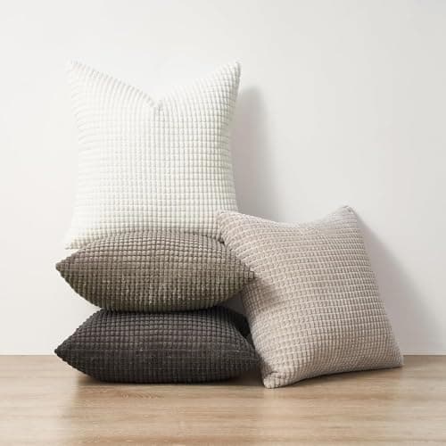 Topfinel Kissenbezüge 40x40 cm 4er-Set Rosa – Cord-Optik, flauschig, GRS‑zertifiziert