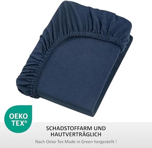 Jersey-Spannbettlaken 100% Baumwolle – 100% gekämmte Baumwolle, 90 x 200 cm (Steghöhe 27 cm)