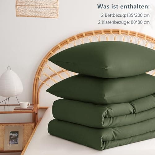 WAVVE Bettwäsche 135x200 – 4‑teiliges Mikrofaser‑Set Anthrazit (inkl. 2×80×80 cm Kissenbezüge) mit Reißverschluss, OEKO‑
