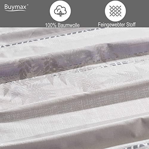 Buymax® Bettwäsche 200x200 3‑teilig (inkl. 2 x 80x80) – 100% Baumwolle Renforcé, OEKO‑TEX STANDARD 100
