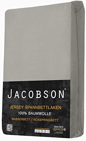 Jacobson Spannbettlaken für Wasserbett & Boxspringbett – 180 × 200 bis 200 × 220 cm