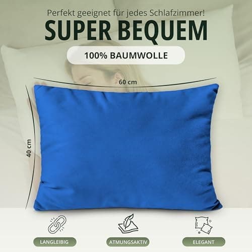 NatureMark Jersey Kissenbezüge – weich & atmungsaktiv, hautfreundlich – 40x40 cm, Anthrazit
