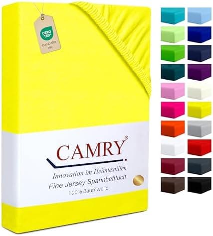 Camry Spannbettlaken 180x200–200x200 cm – Baumwoll‑Jersey Orange