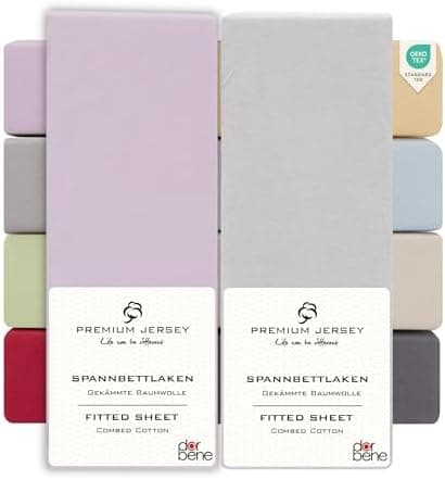 Spannbettlaken 90x200 – Jersey 100% gekämmte Baumwolle, passend für Matratzen bis 30 cm