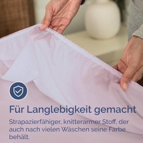 Spannbettlaken 180x200 cm – Extra tiefes Spannbetttuch bis 40 cm (16") – Weiche gebürstete Mikrofaser, knitterfrei & sch