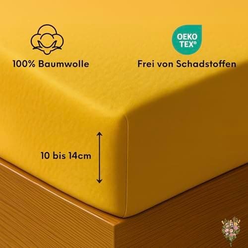 Jersey-Spannbettlaken / Spannbetttuch – 100% Baumwolle, 180x200–200x200 cm