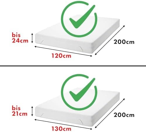 Jacobson Jersey-Spannbettlaken aus Baumwolle – OEKO-TEX STANDARD 100, 180x200–200x200 cm, Weiß