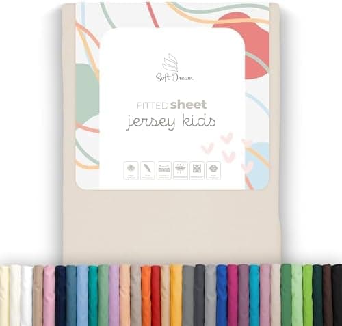 Soft Dream Spannbettlaken 90x200 cm Dunkelgrau – 100% gekämmte Baumwolle Jersey – für Kinder- & Juniorbett