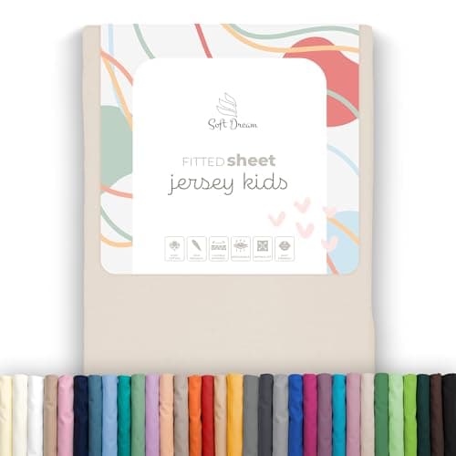 Soft Dream Spannbettlaken 90x200 cm Dunkelgrau – 100% gekämmte Baumwolle Jersey – für Kinder- & Juniorbett