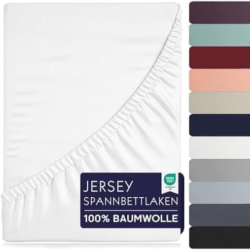 Spannbettlaken 90×200 cm – 100% Baumwolle (Oeko‑TEX) – für dicke Matratzen bis 27 cm