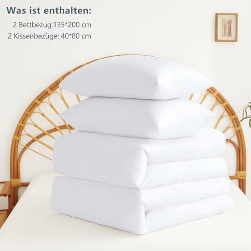 WAVVE Bettwäsche 135x200 – 4‑teiliges Mikrofaser‑Set Anthrazit (inkl. 2×80×80 cm Kissenbezüge) mit Reißverschluss, OEKO‑