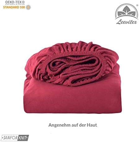 leevitex® Spannbettlaken 180x200–200x200 cm | 100% Jersey-Baumwolle | für Matratzen bis 25 cm