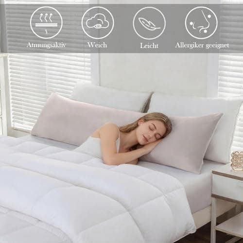 Kissenbezug 40x80 cm 2er Set – 100% Mikrofaser Beige, weich & bügelfrei mit Reißverschluss