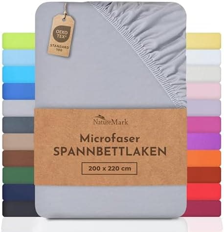 NatureMark Mikrofaser-Spannbettlaken 90x200–100x200 cm, türkis