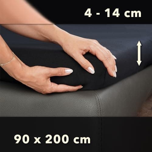 STUDIO Basic Spannbettlaken 200×220 cm – Jersey aus 100% gekämmter Baumwolle, elastisch & bügelfrei, passend für Matratz