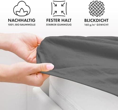 Jacobson Spannbettlaken 180×200 cm – GOTS‑zertifizierte Bio‑Baumwolle