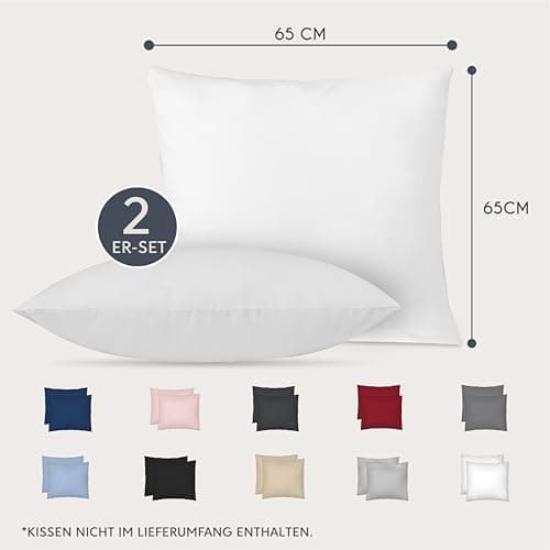 Dreamzie Kissenbezug 40x80 (2er Set) – Mikrofaser weich, OEKO-TEX STANDARD 100, Anthrazit mit Reißverschluss