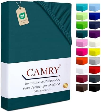 Camry Spannbettlaken 180x200–200x200 cm – Baumwoll‑Jersey Orange