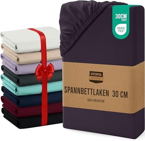 Utopia Bedding Spannbettlaken 120 x 200 cm für Matratzen bis 30 cm – gebürstete Mikrofaser, OEKO‑TEX® STANDARD 100