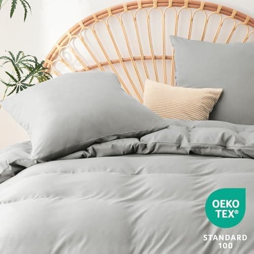 WAVVE Bettwäsche 135x200 – 4‑teiliges Mikrofaser‑Set Anthrazit (inkl. 2×80×80 cm Kissenbezüge) mit Reißverschluss, OEKO‑