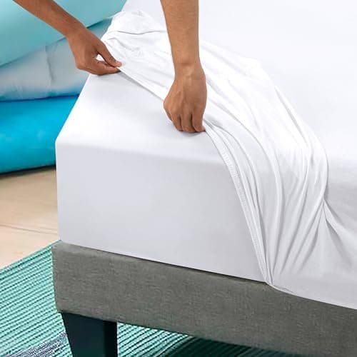 Jersey-Spannbettlaken 100% Baumwolle – 100% gekämmte Baumwolle, 90 x 200 cm (Steghöhe 27 cm)