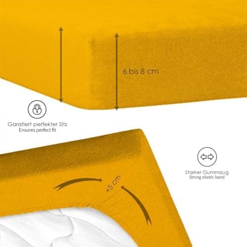 120x200 cm Jersey-Spannbettlaken – 100% Baumwolle, Weiß