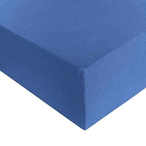 Heim24h Spannbettlaken 120x200 cm (bis 30 cm) – 100% Baumwolle Jersey, Schwarz