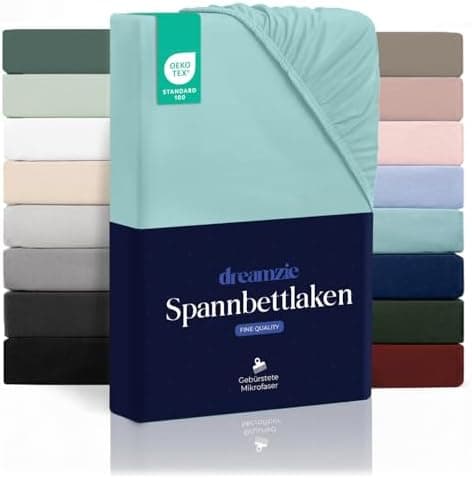 Dreamzie Spannbettlaken 120x200 cm – 100% Mikrofaser, Hoher Steg bis 35 cm