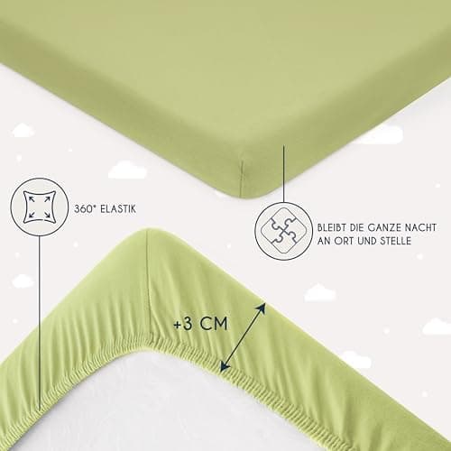 Dreamzie Spannbettlaken 90x190/200 cm – 100% Jersey‑Baumwolle, OEKO‑TEX STANDARD 100