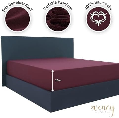 Vency Spannbettlaken 90x200 cm (bis 25 cm Matratzenhöhe) – 100% Baumwolle, Weiß