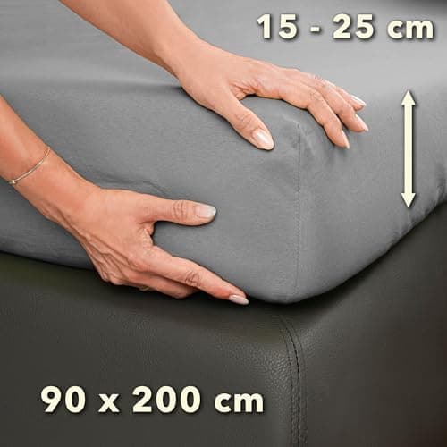 STUDIO Basic Spannbettlaken 200×220 cm – Jersey aus 100% gekämmter Baumwolle, elastisch & bügelfrei, passend für Matratz