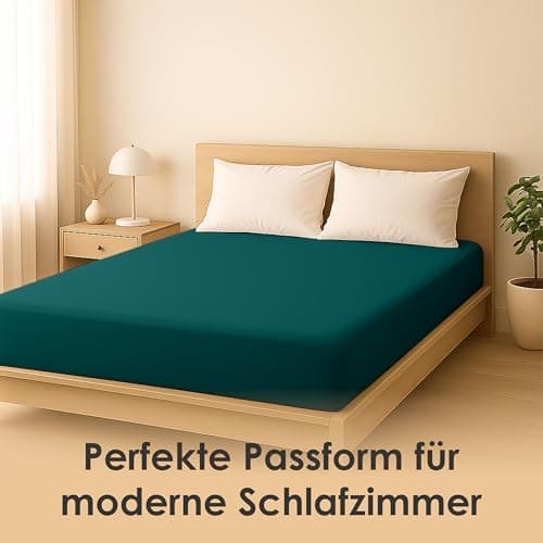 Jersey-Spannbettlaken / Spannbetttuch – 100% Baumwolle, 180x200–200x200 cm