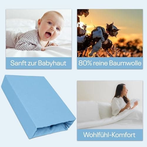 Elastisches Jersey-Spannbettlaken 90x180 cm – 100% Baumwolle, kuschelig warm