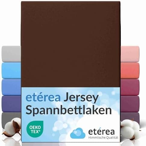 etérea Jersey-Spannbettlaken 80x200 cm Weiß – 100% Baumwolle, OEKO-TEX MADE IN GREEN & STANDARD 100