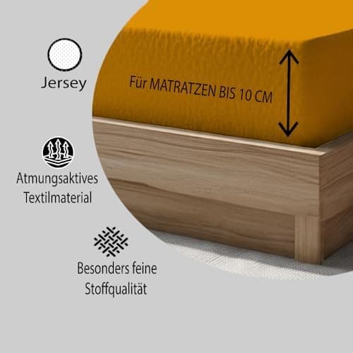 120x200 cm Jersey-Spannbettlaken – 100% Baumwolle, Weiß